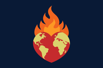 vector illustration of a burning fire
