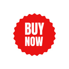Buy Now Sticker, Red Badge for Sales and Promotions