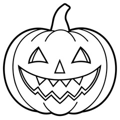 Spooky carved Halloween pumpkin jack-o'-lantern with an evil face, isolated for an autumn holiday celebration