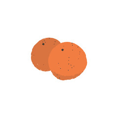 Fresh hand drawn vector orange illustration, hand drawn tangerine illustration. Simple hand drawn illustration.	