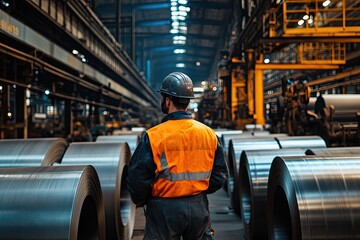 Industrial worker in a steel mill