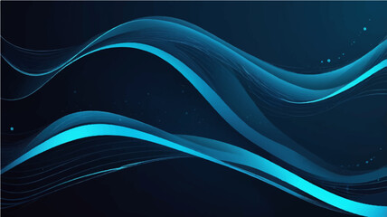 Abstract Blue Wave Background with Glowing Light and Flowing Motion