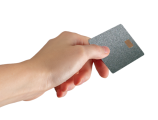 Closeup purchase. Arm showing card, chip detail, finance concept, salary, credit, profit, commerce,