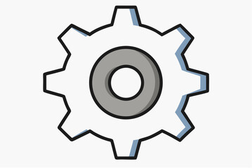 This image features various metal gears and cogs, showcasing intricate industrial technology and mechanical engineering on a clean white background