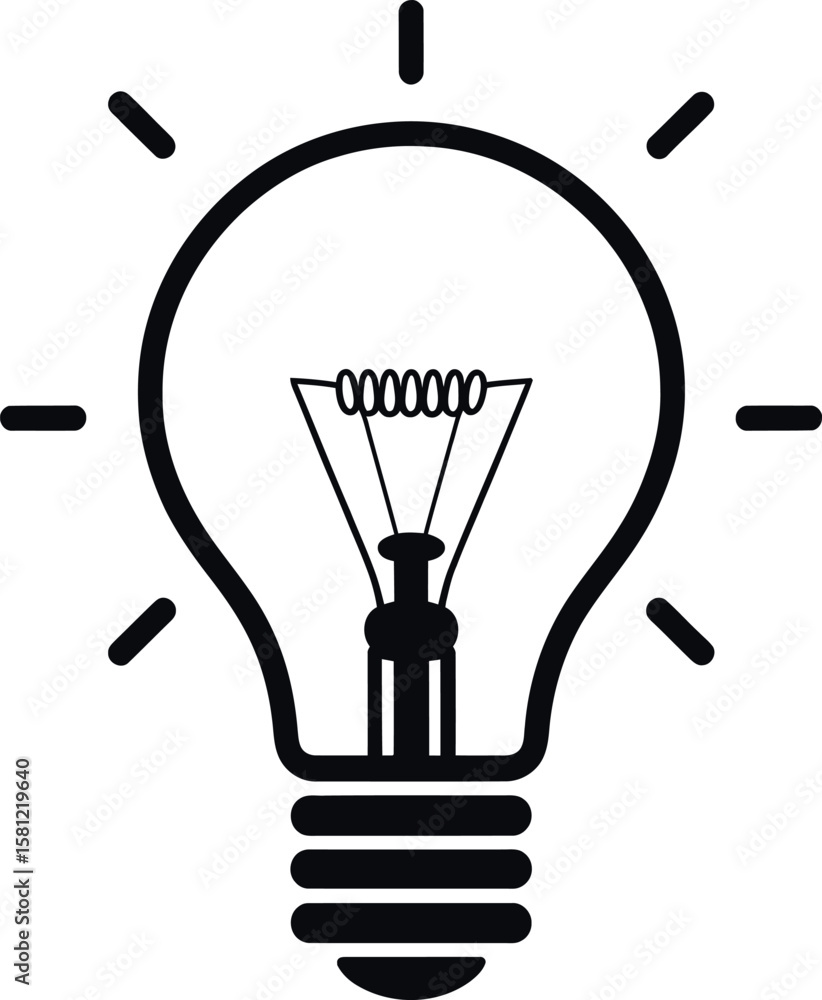 Poster illuminating ideas a symbol of innovation and creativity a bright lightbulb icon representing inspir
