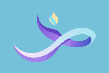 Obraz premium Serene Flow Abstract Design of Intertwined Curves and a Gentle Flame