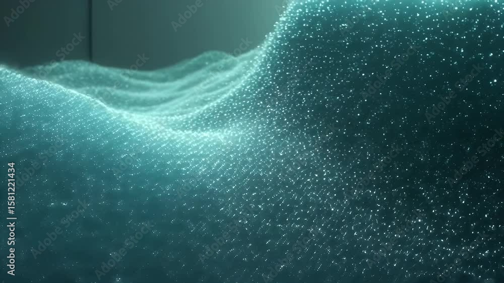 Poster sparkling turquoise waves create a mesmerizing abstract landscape.