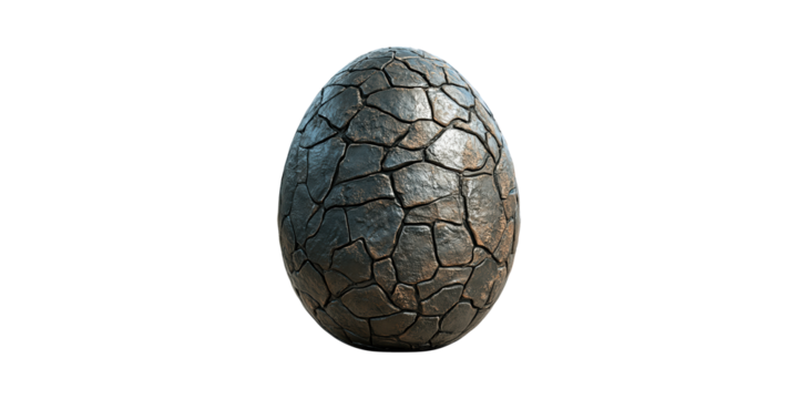 Cracked Stone Egg. Symbol Of Mystery And Fantasy Isolated On Transparent Background