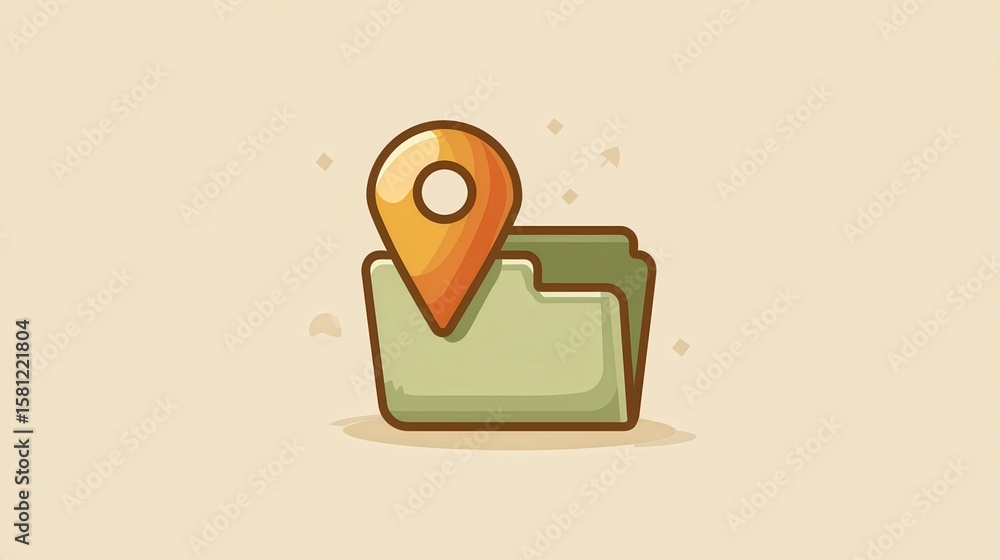 Aufkleber arrow in folder icon in location set. simple glyph, flat illustration element of web, minimalistic t