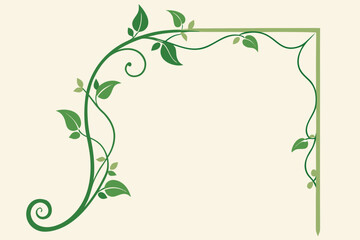 floral frame with leaves