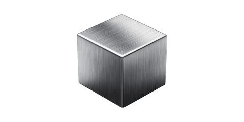 Fototapeta premium Stainless Steel Cube. Industrial Design And Material Strength Isolated On Transparent Background