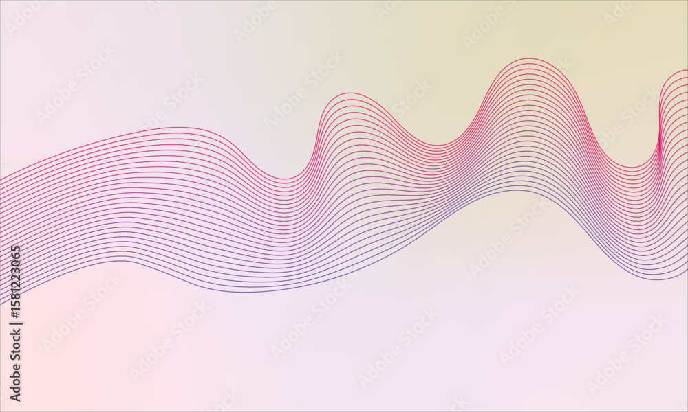 Poster abstract wavy lines of dots forming a gradient on a light background