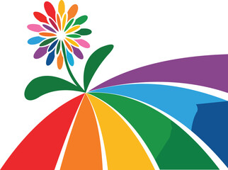 Naklejka premium The cheerful design evokes a sense of joy and optimism, making it perfect for themes related to nature, diversity, and creativity. 