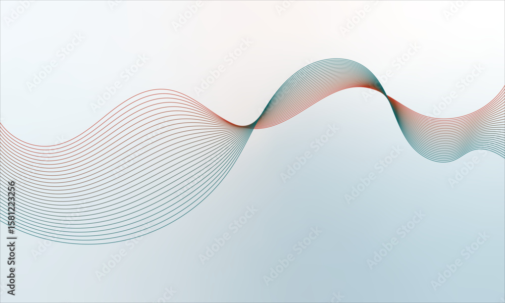 Poster abstract wavy gradient background with flowing dotted lines and a soft blue gradient
