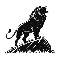 lion vector illustration silhouette background
