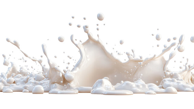 Dynamic Milk Splash: A striking visual of a milk splash, captured in high detail, showcasing the fluid dynamics and elegance of liquid movement, suitable for advertising dairy products.