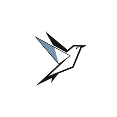 minimal logo of a bird