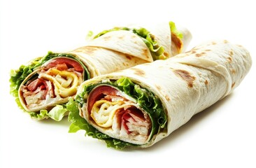 Two delicious wraps filled with savory ingredients