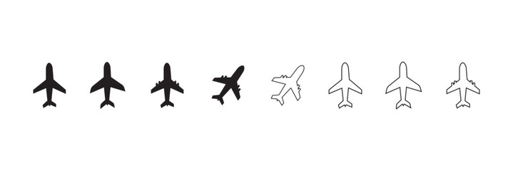 Set of plane icon vector. Airplane icon vector. Flight transport symbol. eps10