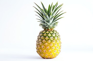 Fresh pineapple on white background