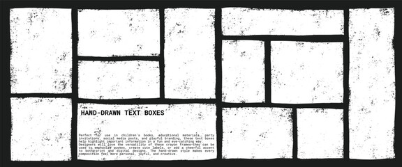 Abstract textbox frame with organic doodle form, hand drawn shape for text by rectangle, box, square shape or form, perfect for creative design or message highlight illustration