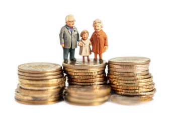 Retirement Fund for Long-Term Savings and Investment - Isolated on White Background