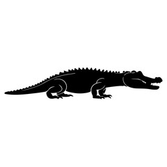 Fototapeta premium Alligator Crocodile Reptile Silhouette Set