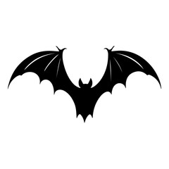 Flying Bat Halloween Silhouette Vector