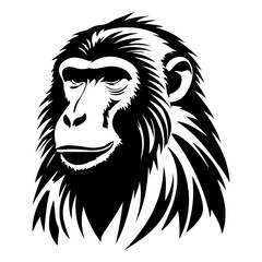 Chimpanzee Monkey Primate Head Vector Illustration