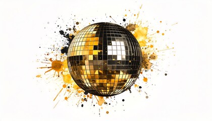 Golden Disco Ball With Paint