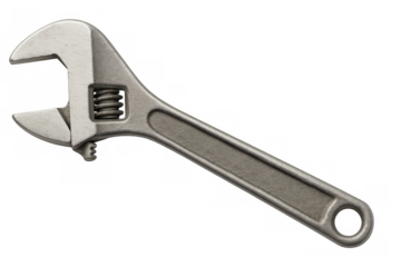 Adjustable wrench on transparent background, perfect for diy projects