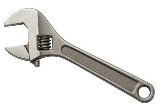 Adjustable wrench on transparent background, perfect for diy projects