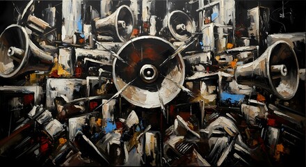 Fototapeta premium abstract impasto painting of urban sound