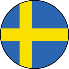 flag of Sweden  round icon 