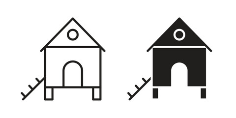 Chicken coop icon. Sign design vectors pack
