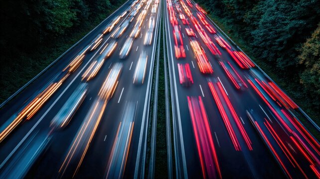 Senior man reads newspaper during train journey at sunset