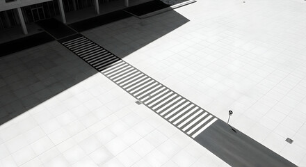 Geometric Composition of Light and Shadow in an Urban Landscape aerial view