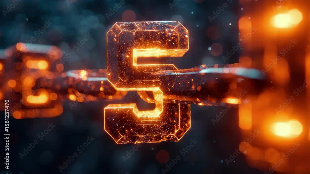 Poster digital representation of glowing blockchain links illustrating secure transactions in a futuristic 