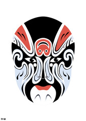 Chinese Peking Opera Mask Illustration, Traditional Beijing Opera Face Art, Cultural Vector Design