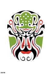 Chinese Peking Opera Mask Illustration, Traditional Beijing Opera Face Art, Cultural Vector Design