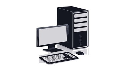 Fototapeta premium Silhouette icon vector set featuring AI, computers, and cloud computing elements in clean minimal style—ideal for tech interfaces, machine learning systems, data storage, and digital transformation th