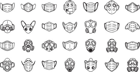 Mask line icon vector on a white background