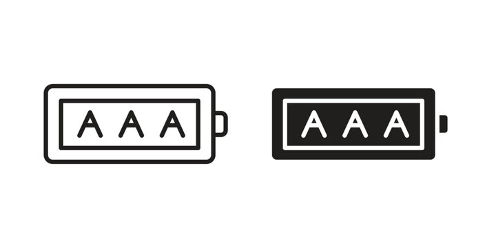 AAA battery icon. Sign design vectors pack