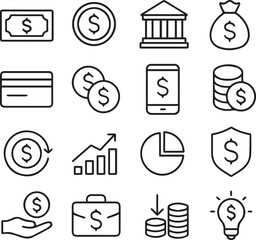 Money line icon vector on a white background