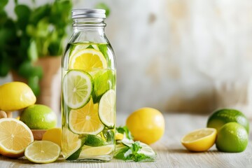 Citrus water with lemons and limes