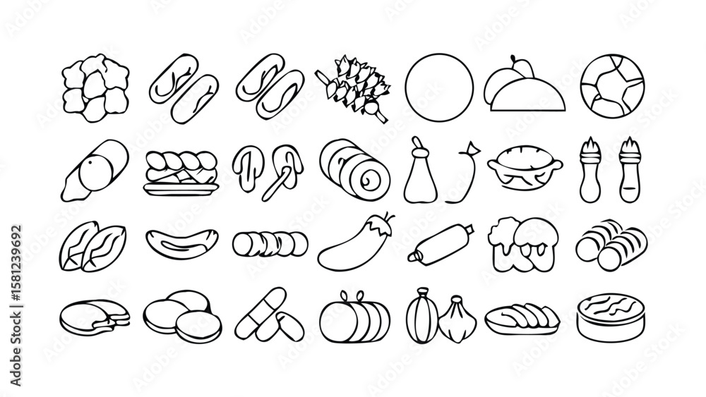 Poster extensive set of 95 linear style icons a mega collection for diverse design needs on transparent bac