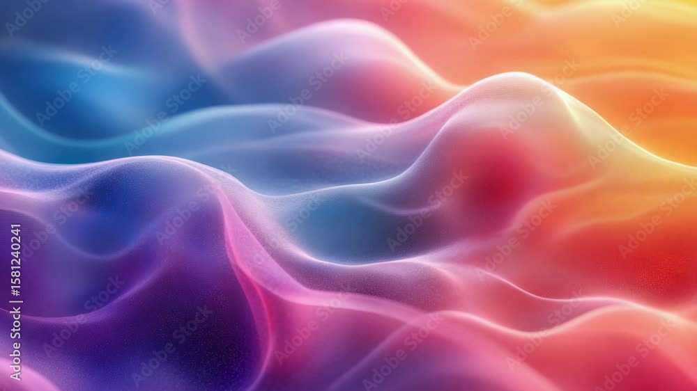 Poster vibrant waves of color blend seamlessly in abstract forms creating a mesmerizing digital landscape b