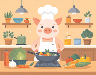 A04_pig-chef_kitchen_vector