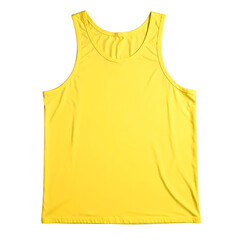 Vibrant canary yellow summer tank top folded neatly perfect for warm weather Bright cheerful and isolated on a crisp white background