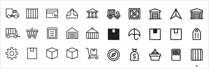 Delivery logistics and commerce icons truck container